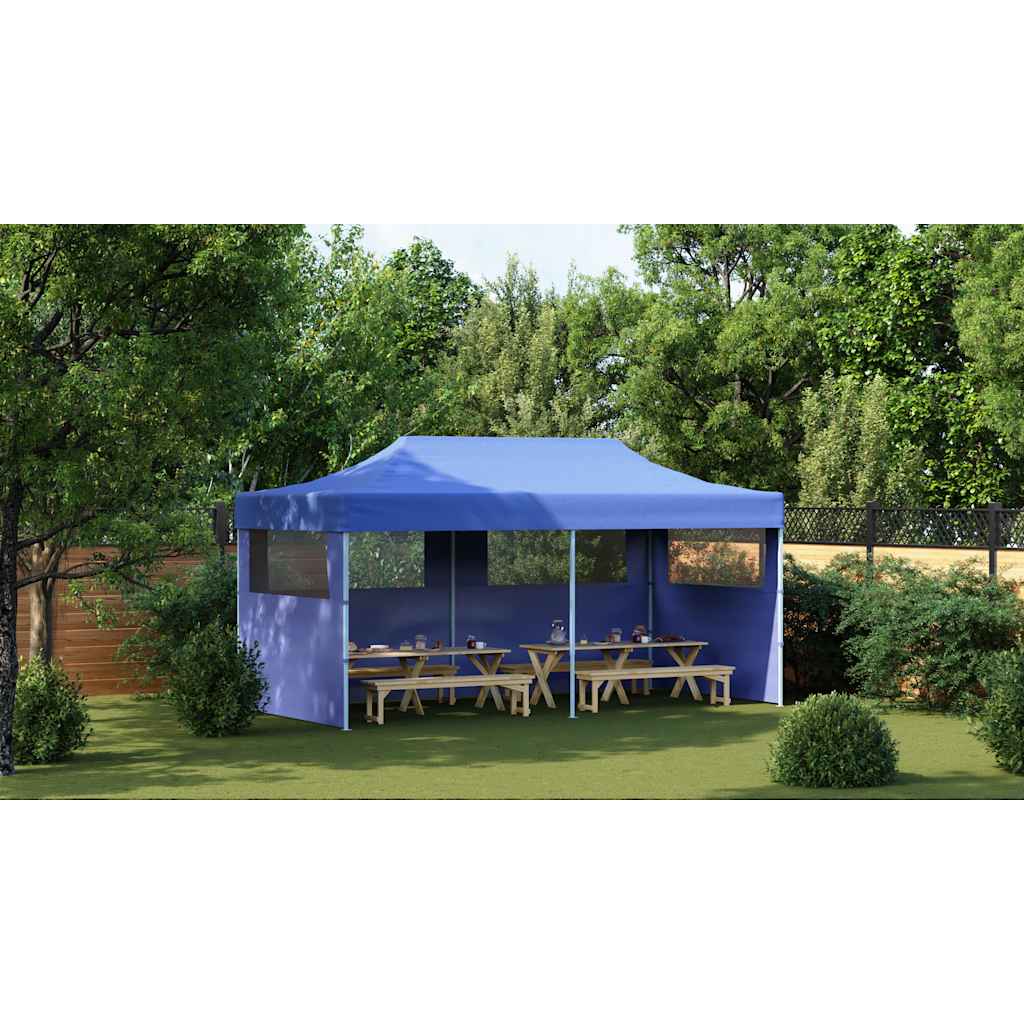 Pop-Up Party Tent Foldable Blue 3×6 m