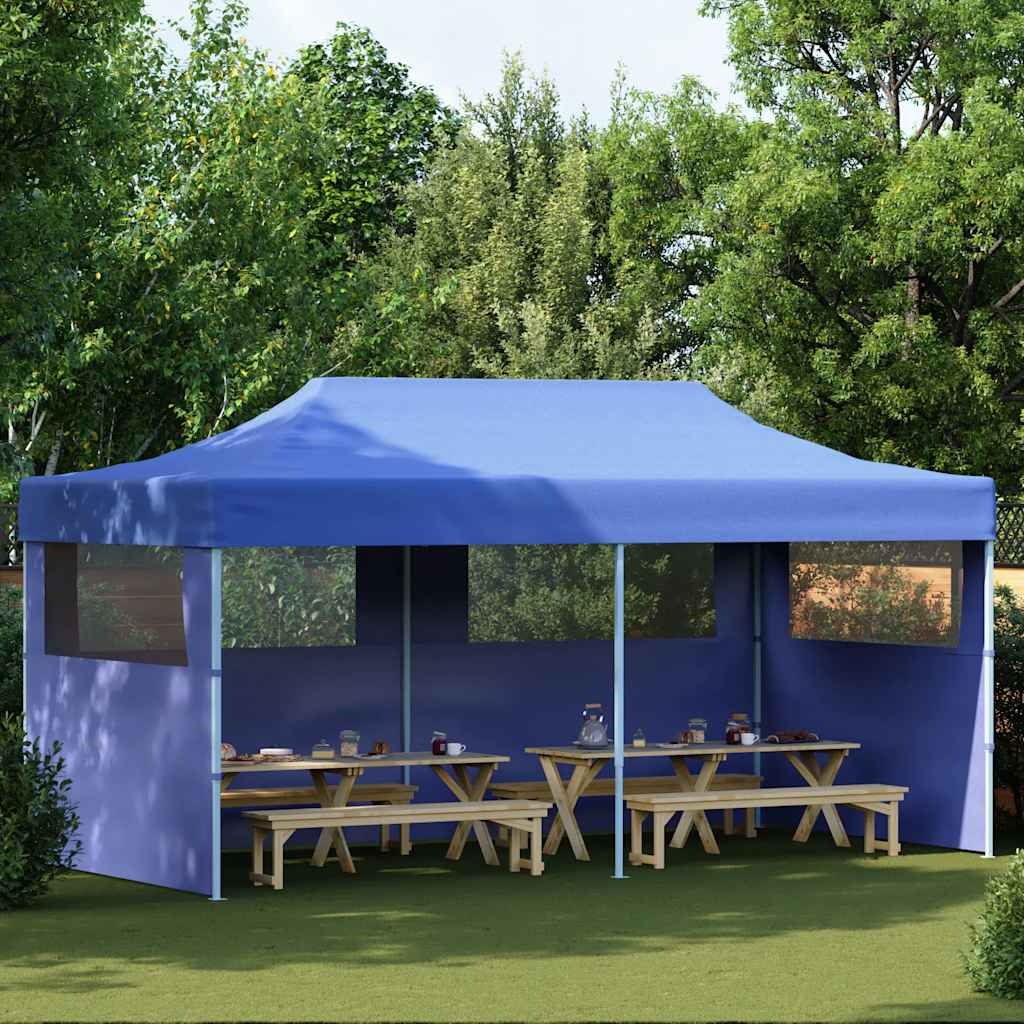 Pop-Up Party Tent Foldable Blue 3×6 m