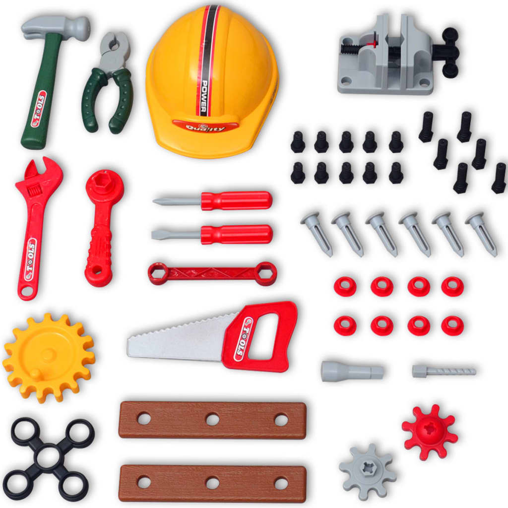 Établi à outils pour enfants avec outils vert + gris