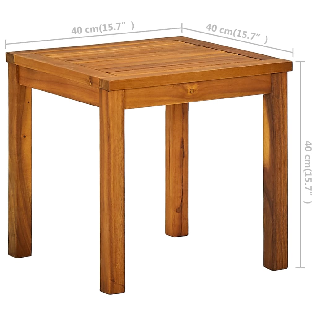 Sun lounger with table made of solid acacia wood and textilene
