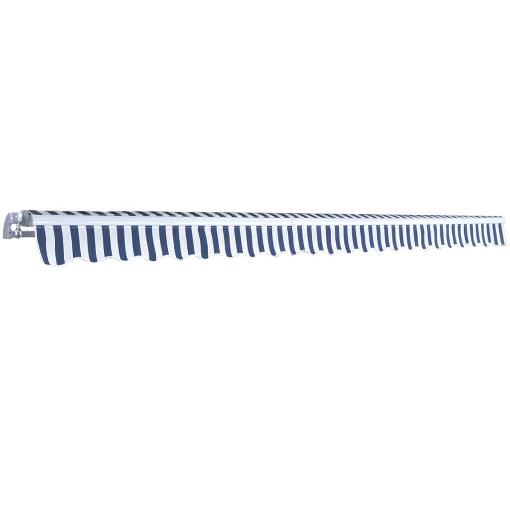 Store banne à bras articulés à commande manuelle 500 m bleu et blanc