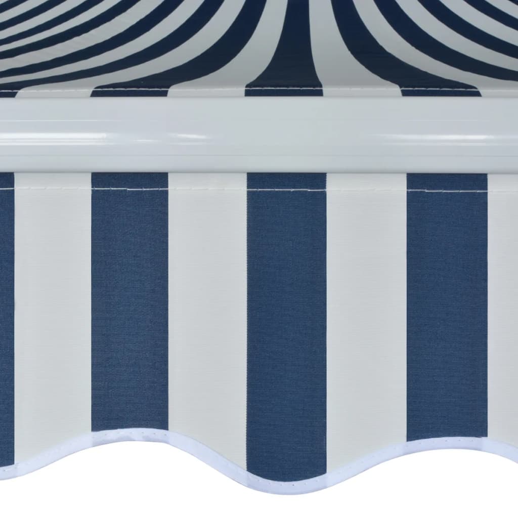 Store banne à bras articulés à commande manuelle 500 m bleu et blanc