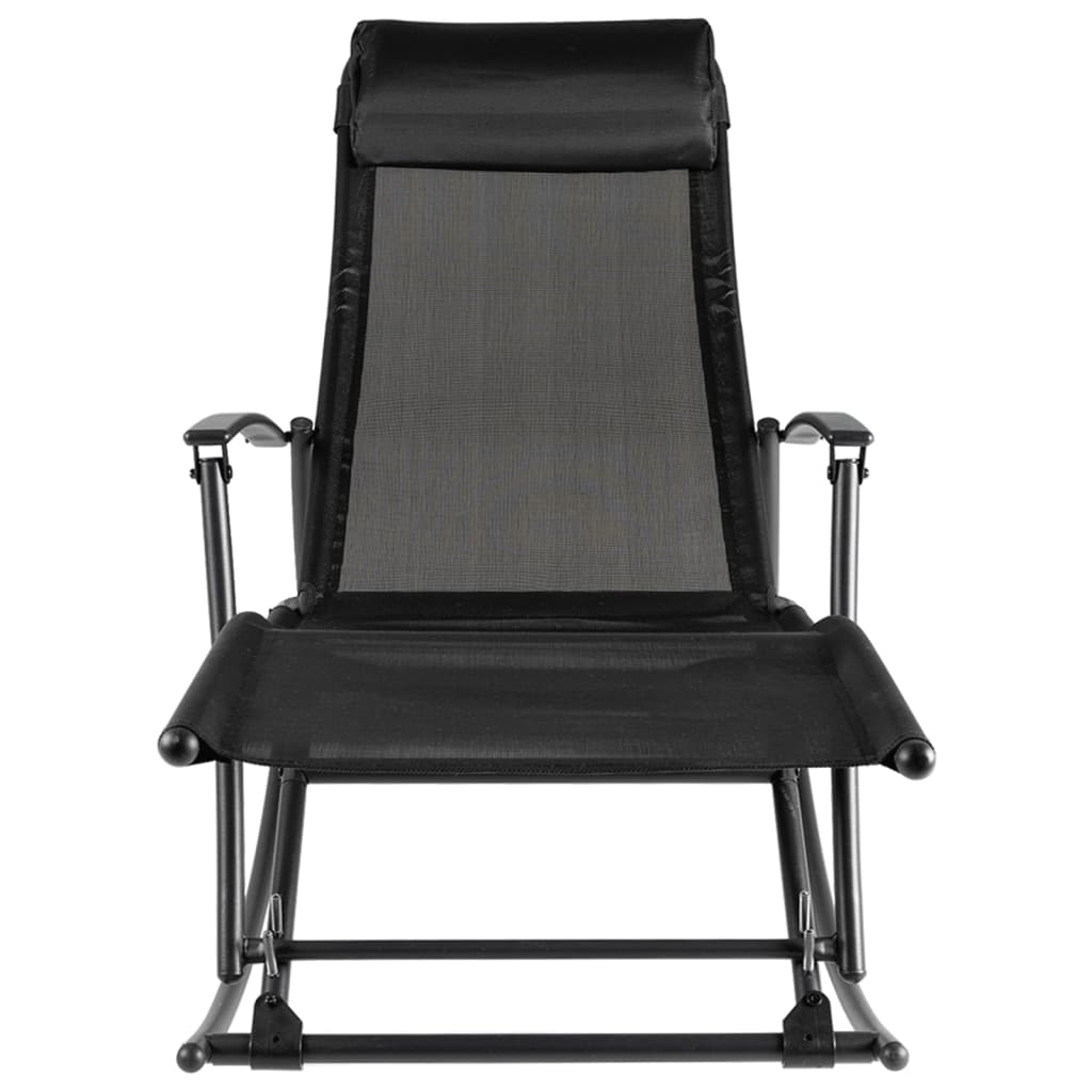 Chaise à bascule de jardin pliante noire