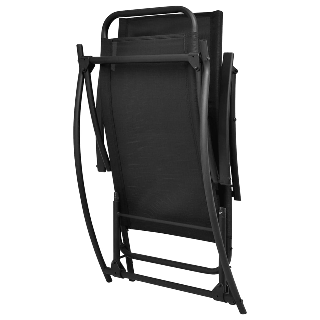 Chaise à bascule de jardin pliante noire