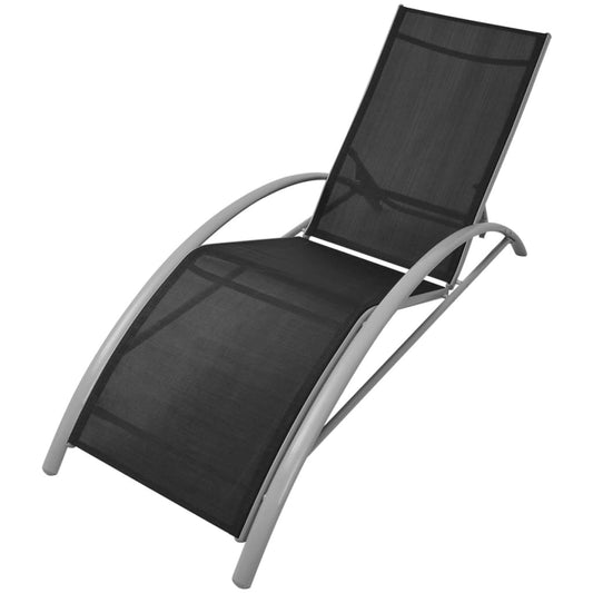 Sun lounger aluminum black