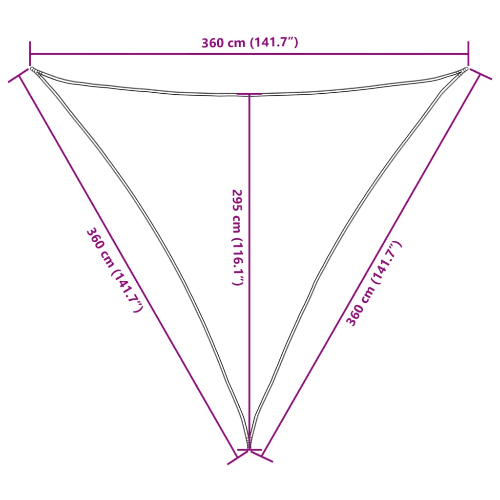 Awning Oxford fabric triangular 3.6x3.6x3.6 m anthracite