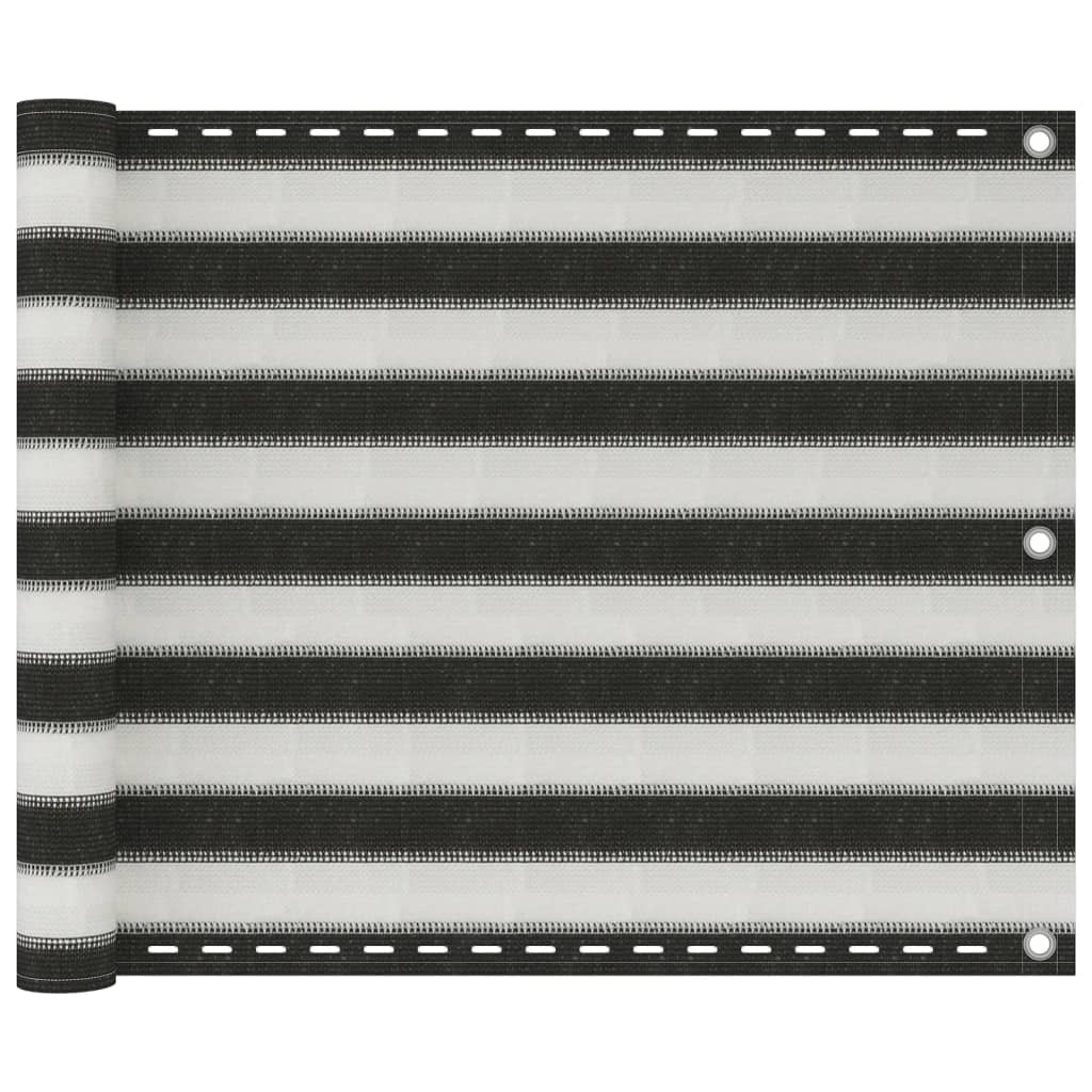 Balkonsichtschutz HDPE 75x600 cm anthrazit und weiß