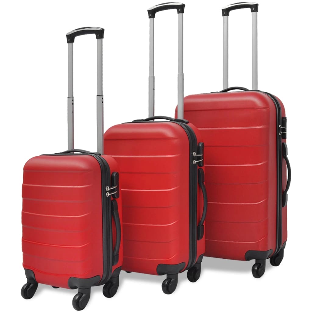 3 pcs. Hard case set red 45.5/55/66 cm