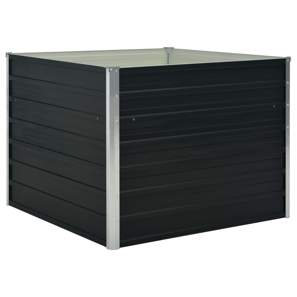 Raised bed anthracite 100 x 100 x 77 cm galvanized steel
