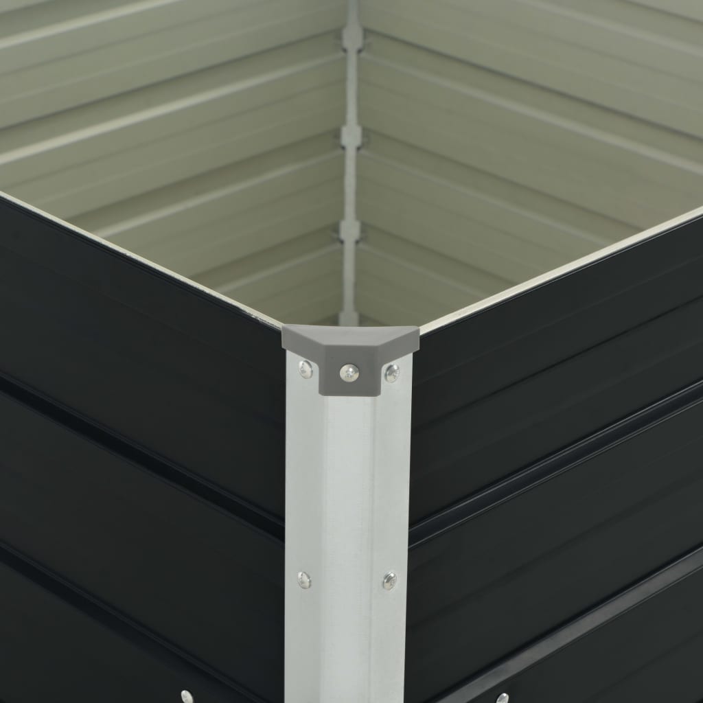 Raised bed anthracite 100 x 100 x 77 cm galvanized steel
