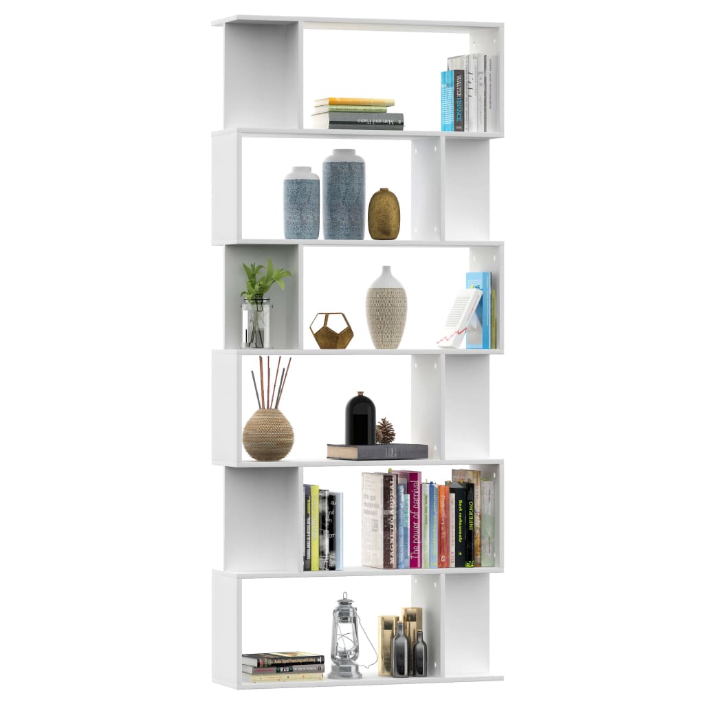 Bookcase/room divider white 80x24x192 cm made of wood