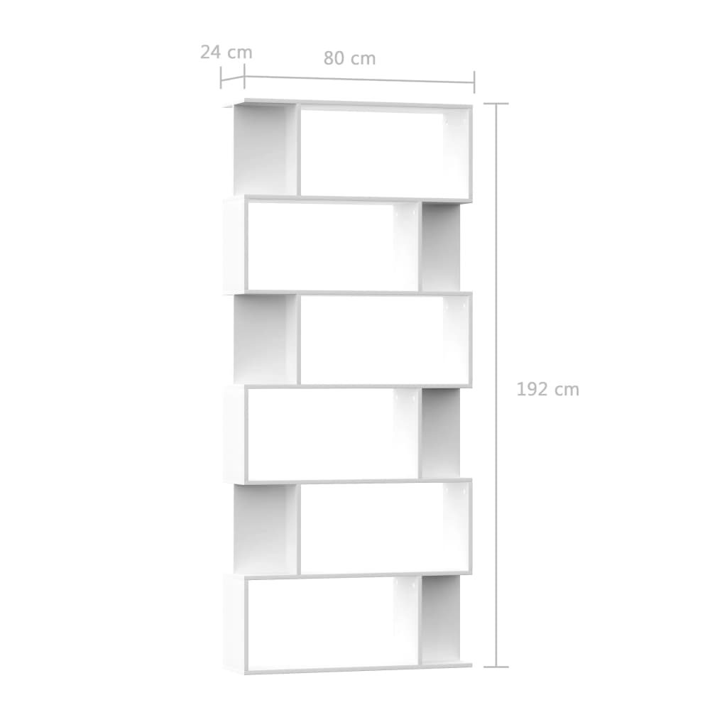 Bookcase/room divider white 80x24x192 cm made of wood