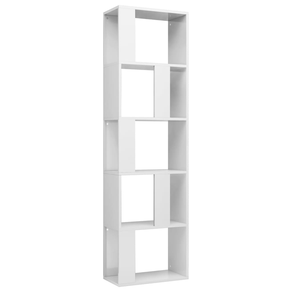 Bookcase/room divider high-gloss white 45x24x159cm made of wood