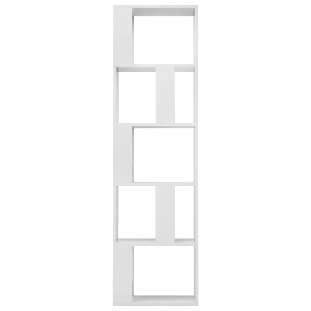 Bookcase/room divider high-gloss white 45x24x159cm made of wood