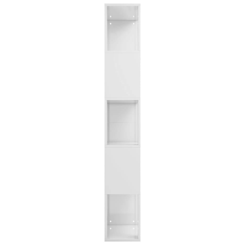 Bookcase/room divider high-gloss white 45x24x159cm made of wood