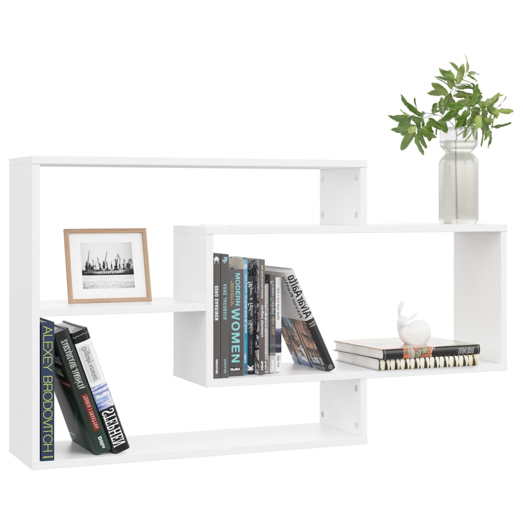 Wall shelves white 104x20x58.5 cm made of wood