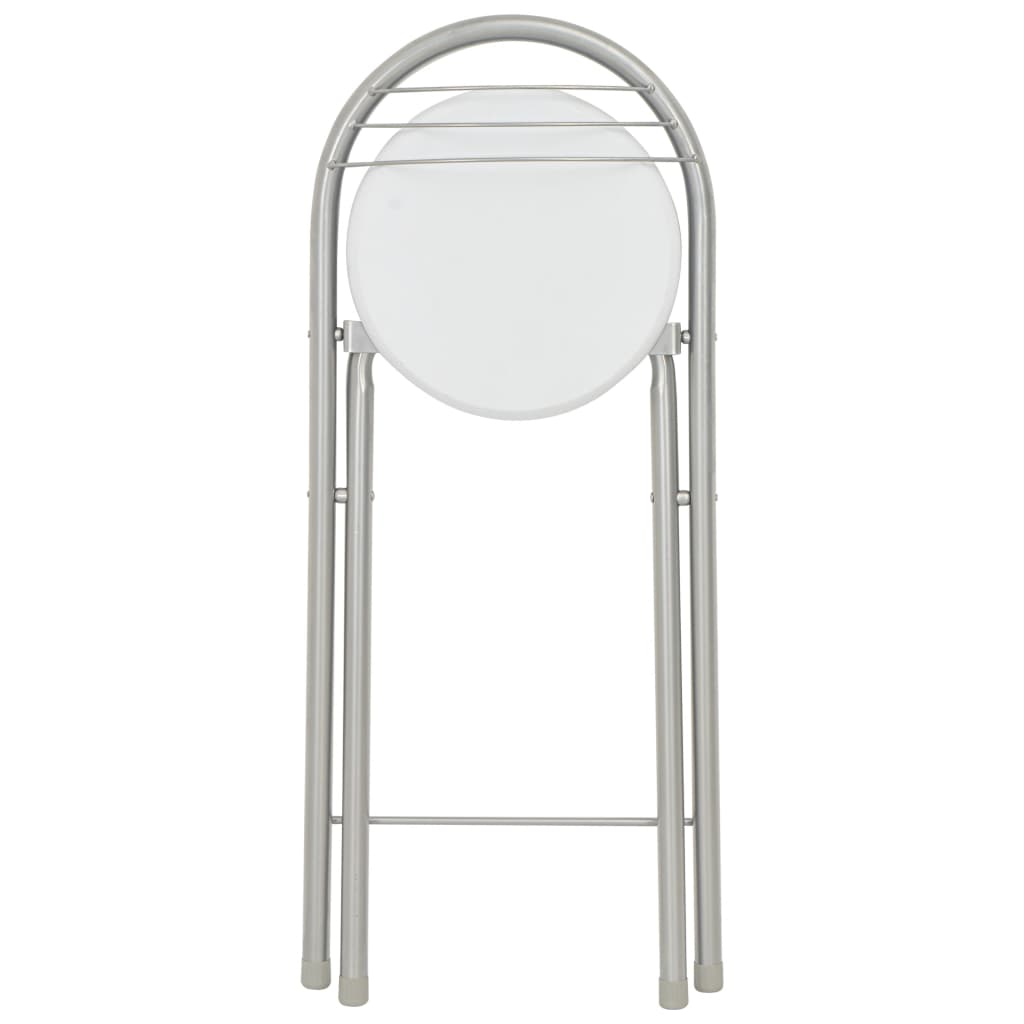 3-piece bar set with shelves wood and steel white