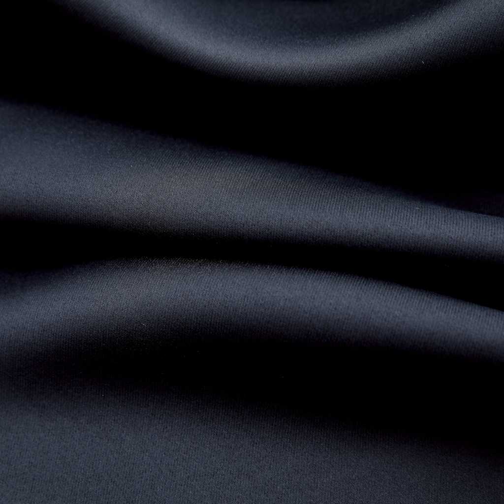 Verdunkelungsvorhänge mit Metallösen 2 Stk. Schwarz 140x225 cm