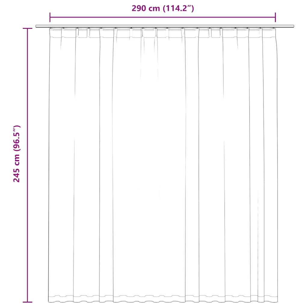 Verdunkelungsvorhang mit Haken Anthrazit 290 x 245 cm