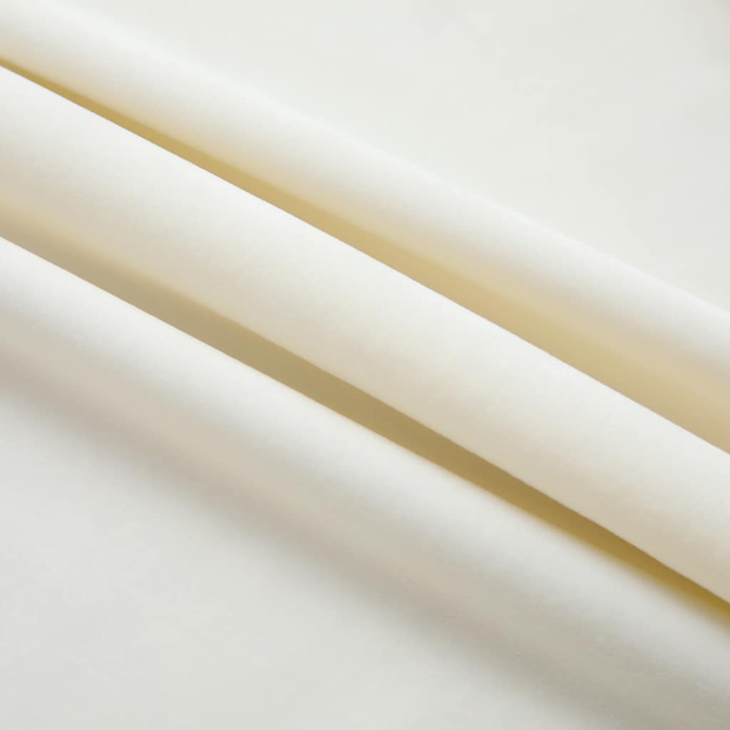 Verdunkelungsvorhänge mit Haken 2 Stk. Samt Creme 140x245cm