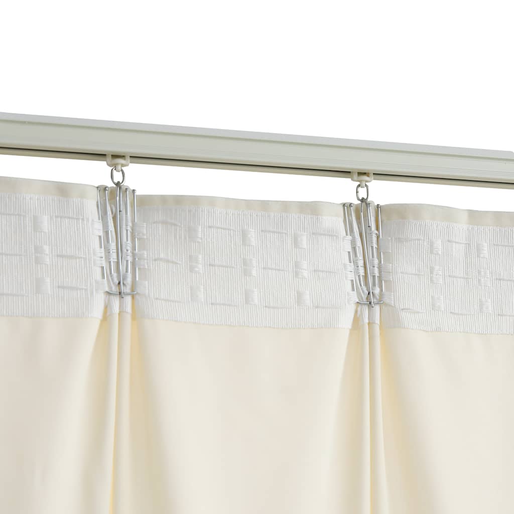 Verdunkelungsvorhänge mit Haken 2 Stk. Samt Creme 140x245cm