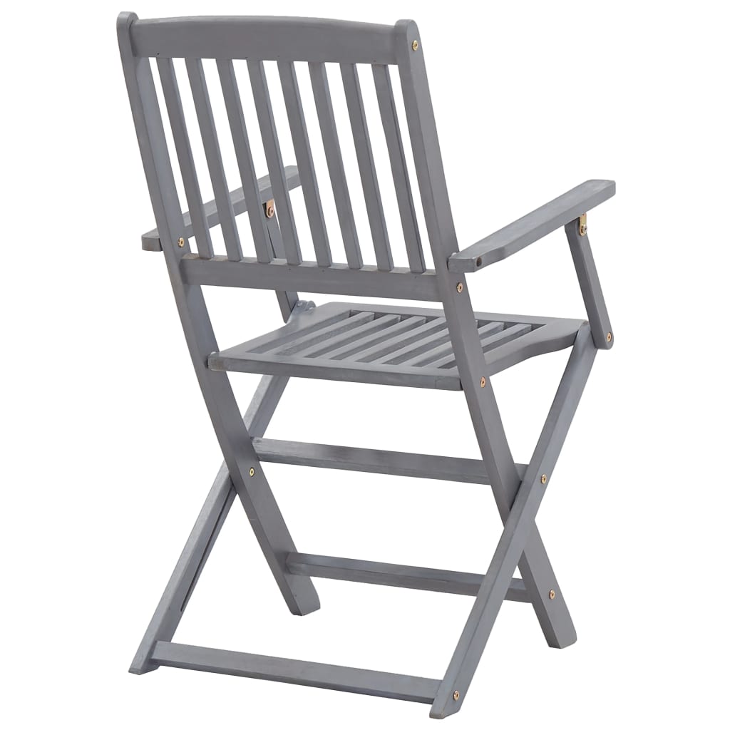 Folding garden chairs 2 pcs. Solid acacia wood