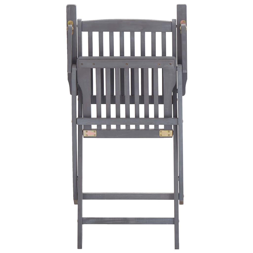 Folding garden chairs 2 pcs. Solid acacia wood