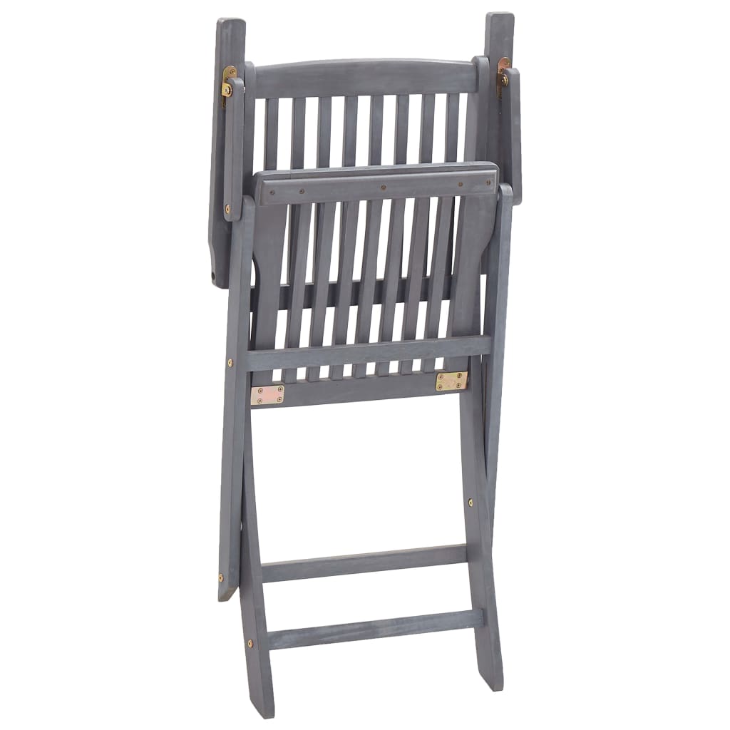 Folding garden chairs 2 pcs. Solid acacia wood