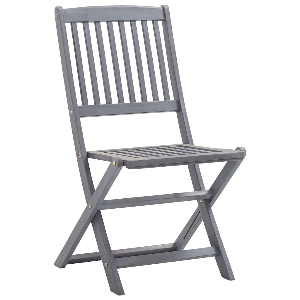 Folding garden chairs 2 pcs. Solid acacia wood