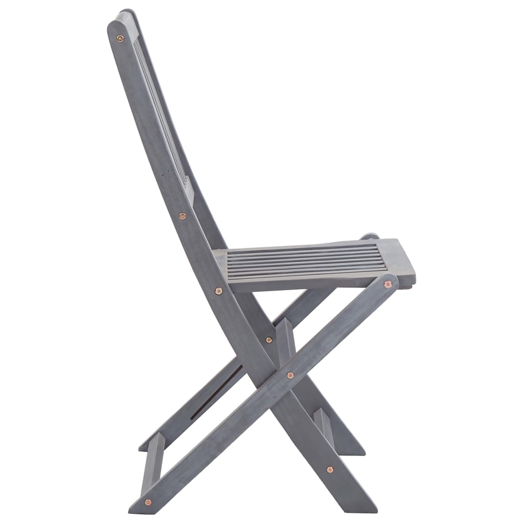 Folding garden chairs 2 pcs. Solid acacia wood