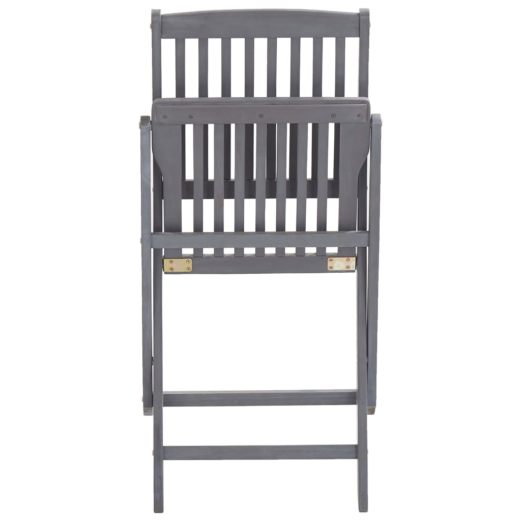 Folding garden chairs 2 pcs. Solid acacia wood