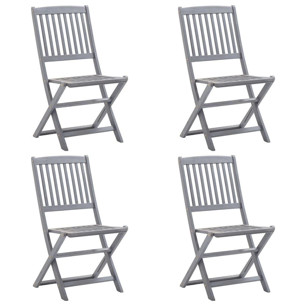 Folding garden chairs 4 pcs. Solid acacia wood
