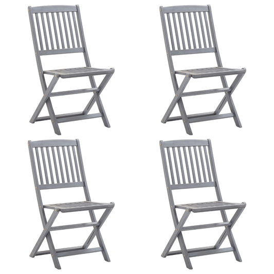 Folding garden chairs 4 pcs. Solid acacia wood