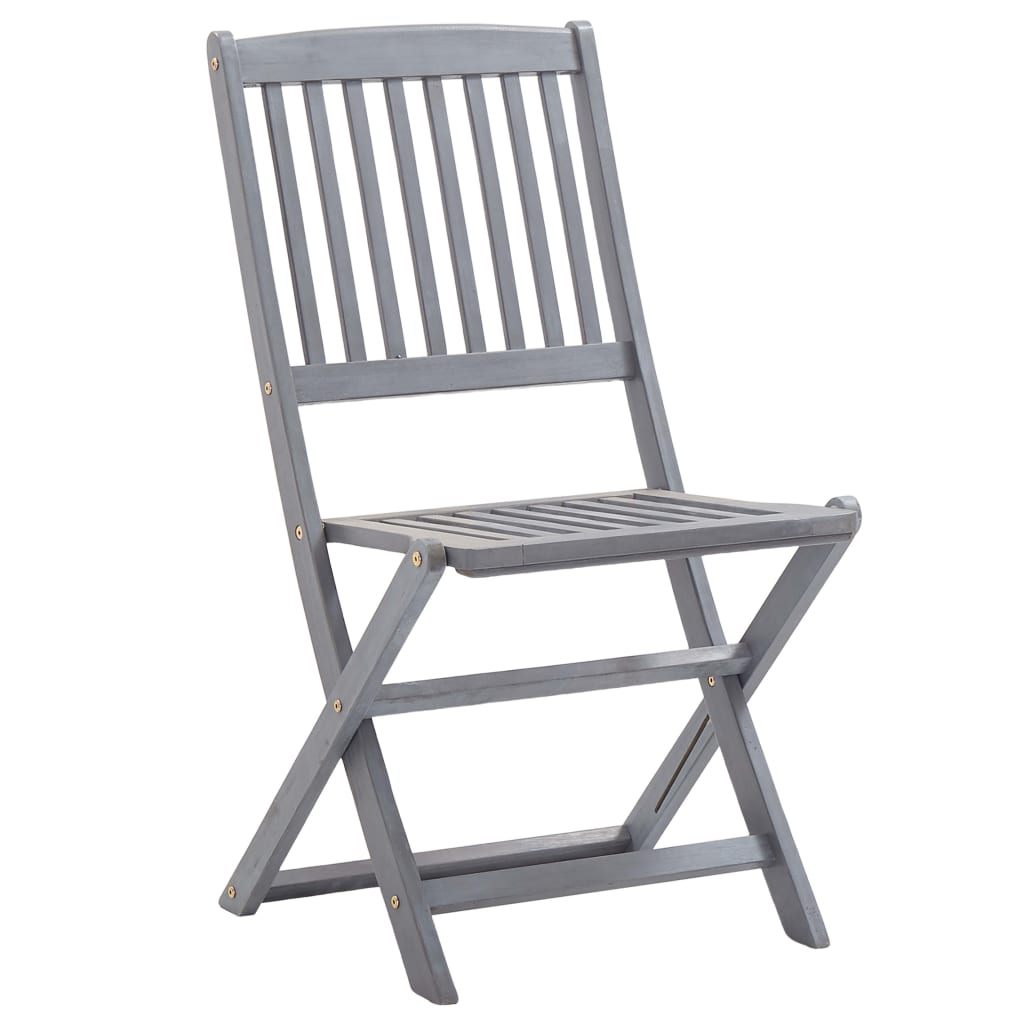 Folding garden chairs 4 pcs. Solid acacia wood