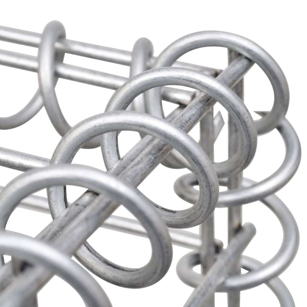 Gabionen-Hochbeet Trapezform Verzinkter Stahl 80x20x100 cm