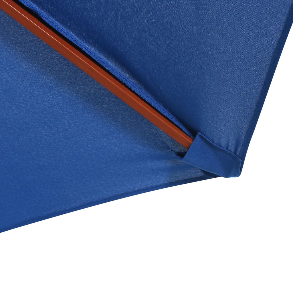 Parasol with wooden pole 300 x 258 cm blue