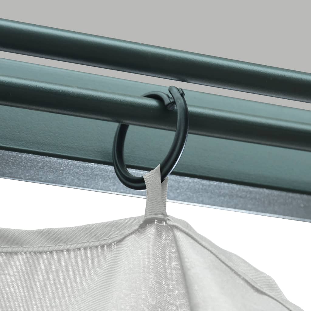 Gazebo with curtains 300 x 300 cm cream aluminum