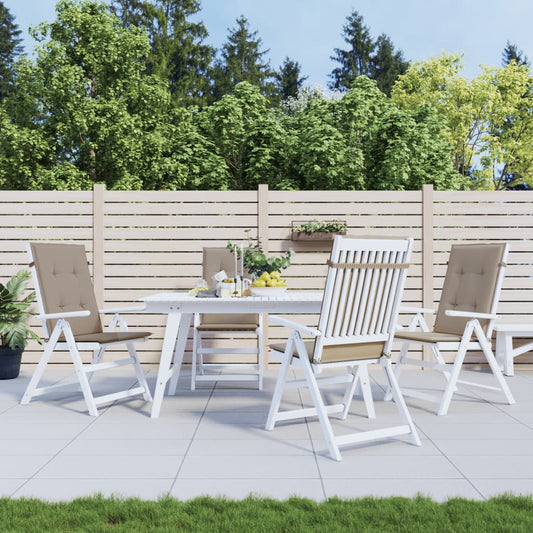 Coussins de chaise de jardin pour chaises à dossier haut 4 pièces. Tissu taupe 120x50x3cm