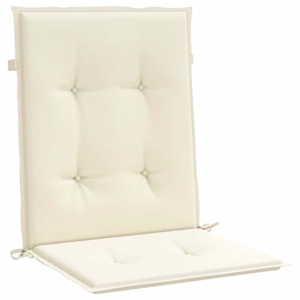 Garden chair cushions for low-back chairs 4 pieces cream 100x50x3 cm