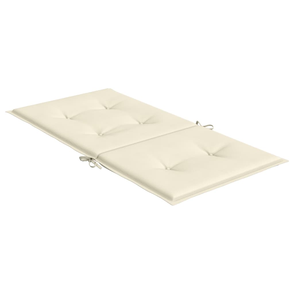 Garden chair cushions for low-back chairs 4 pieces cream 100x50x3 cm