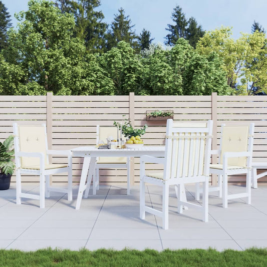 Coussins de chaise de jardin pour chaises à dossier bas 4 pièces crème 100x50x3 cm