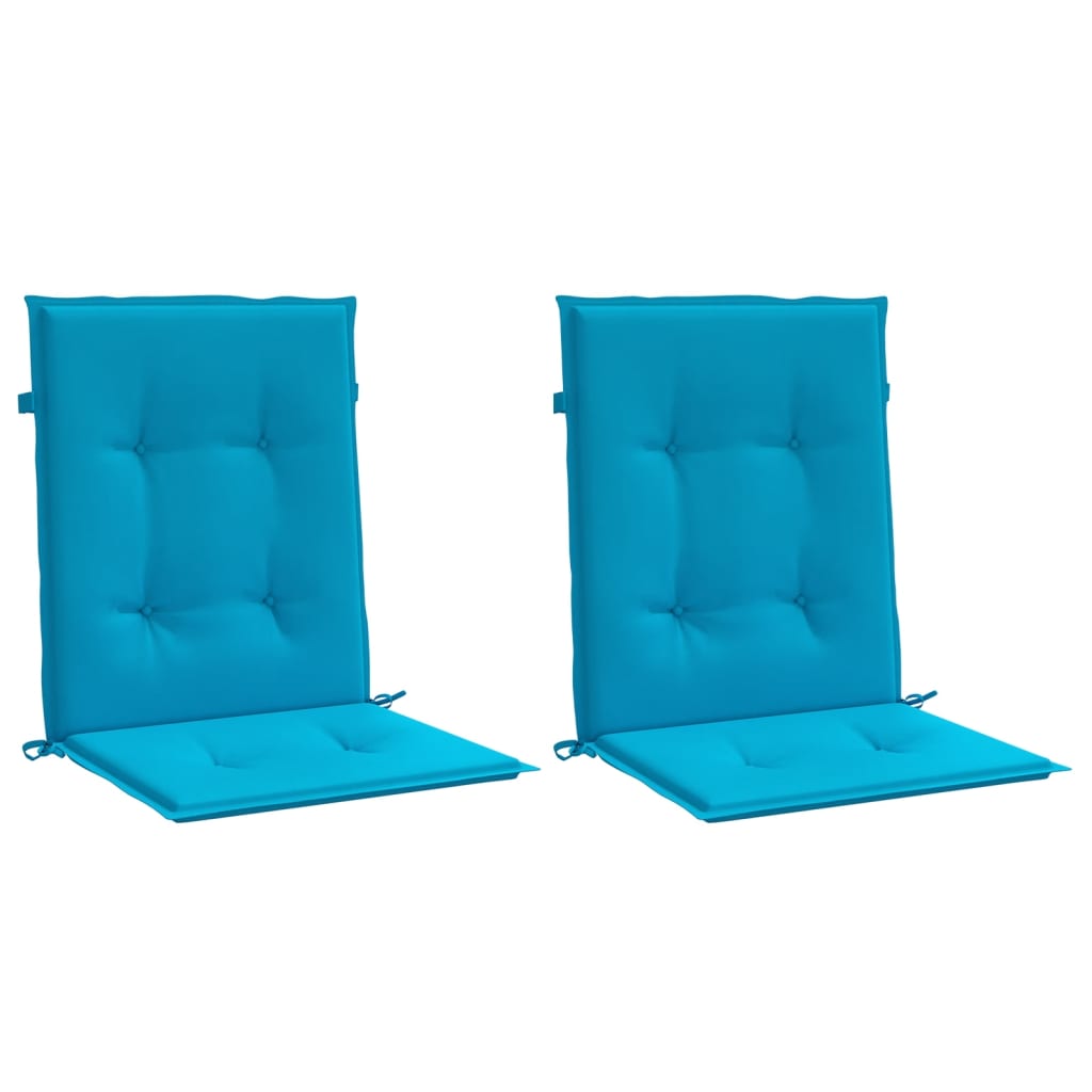 Garden chair cushions for low-back chairs 2 pieces blue 100x50x3 cm