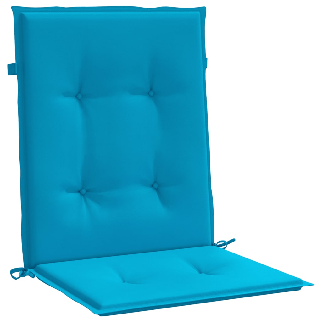 Garden chair cushions for low-back chairs 2 pieces blue 100x50x3 cm