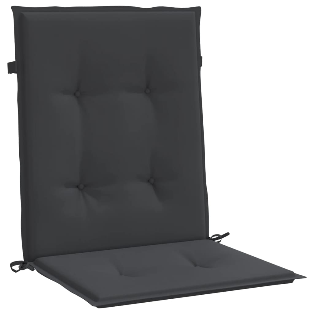 Garden chair cushions for low-back chairs 2 pieces black 100x50x3cm