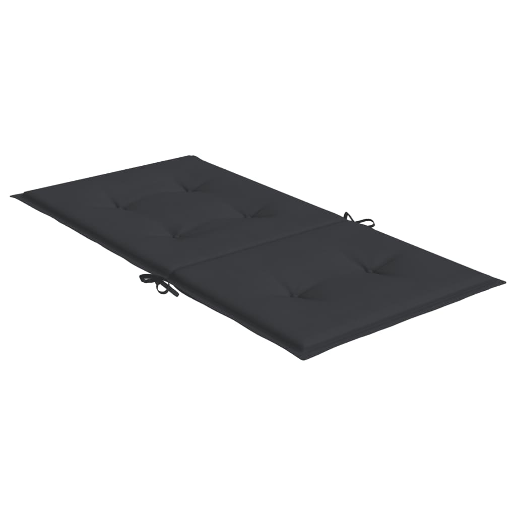 Garden chair cushions for low-back chairs 2 pieces black 100x50x3cm