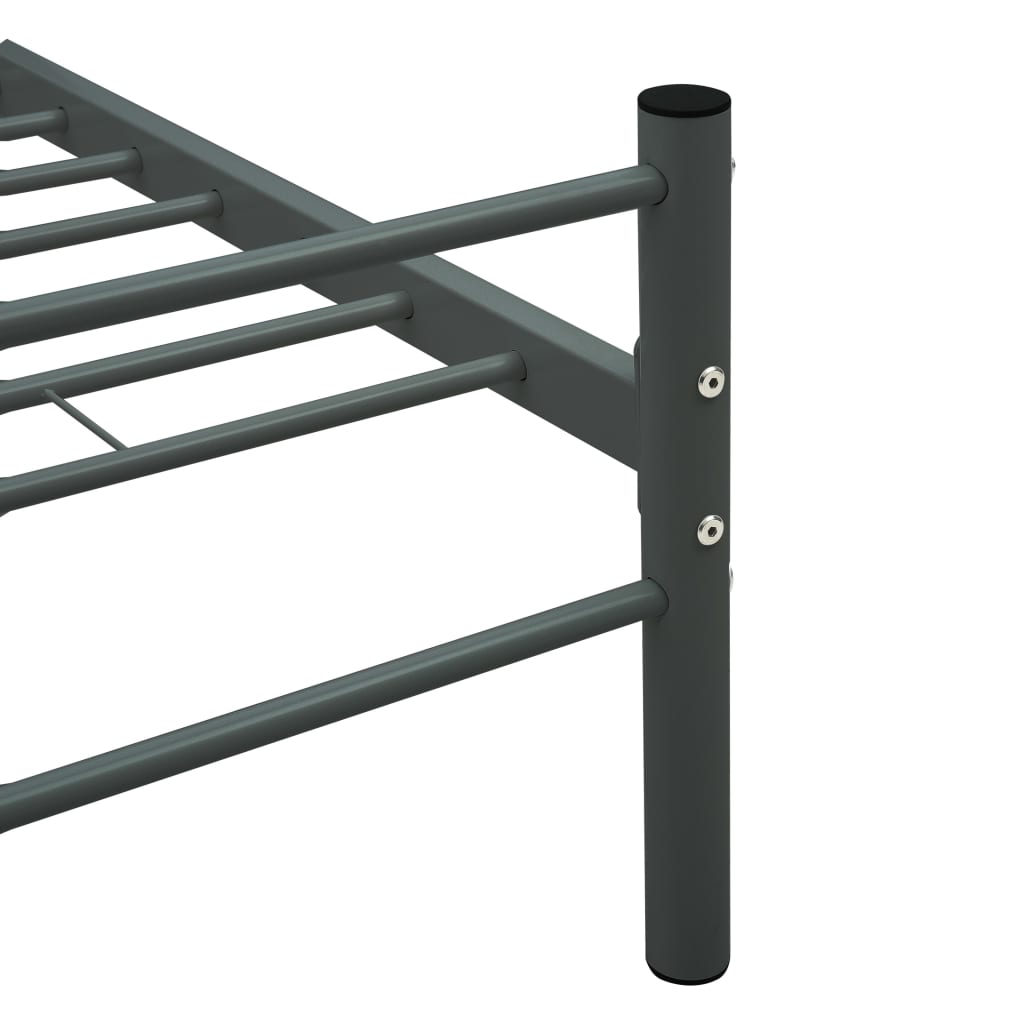 Bettgestell ohne Matratze Grau Metall 140×200 cm