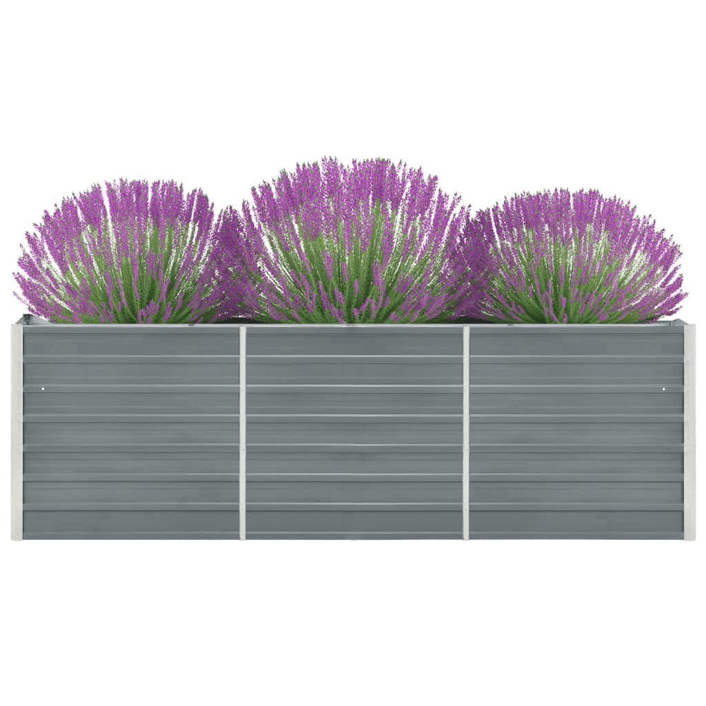 Hochbeet Verzinkter Stahl 240x40x77 cm Grau