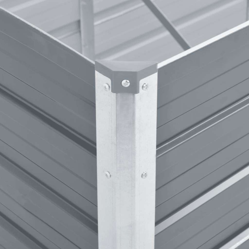 Garten-Hochbeet Verzinkter Stahl 480x80x77 cm Grau