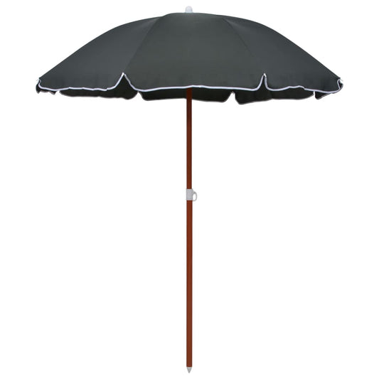 Parasol with steel pole 180 cm anthracite