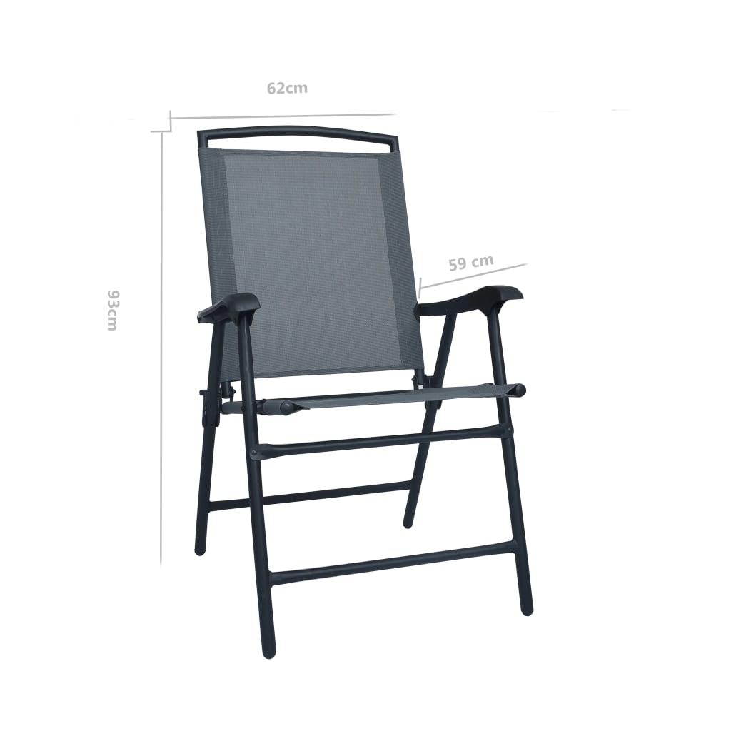 Folding garden chairs 2 pcs. Textilene Gray